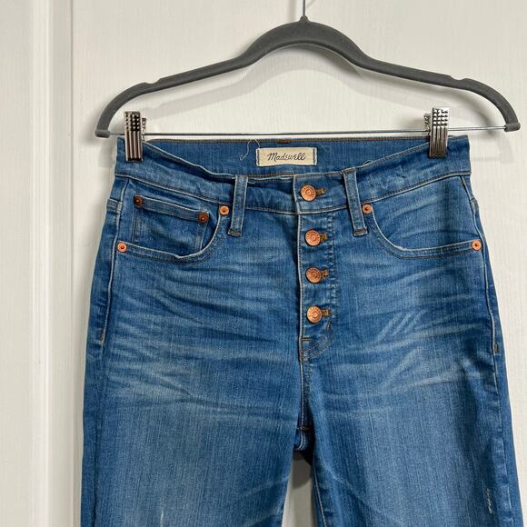 Madewell Cali Demi-Boot Jeans in Bronson Wash: Button-Front Edition Women's 26 - Picture 5 of 11